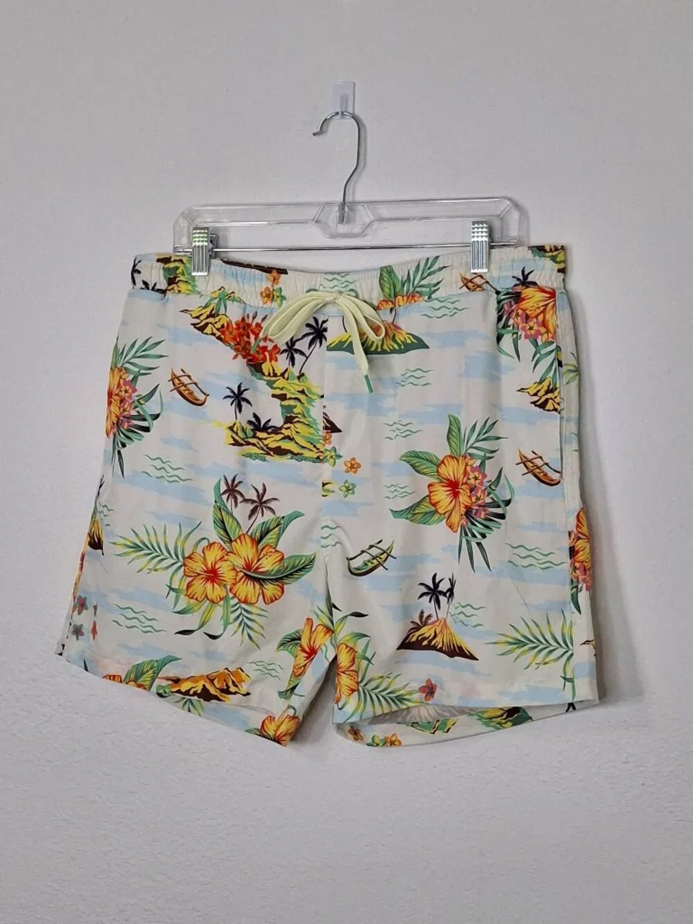 Fresh Prints of Bel-Air Mens Hawaiian Swim Trunks Sz XL Tropical Novelty Print