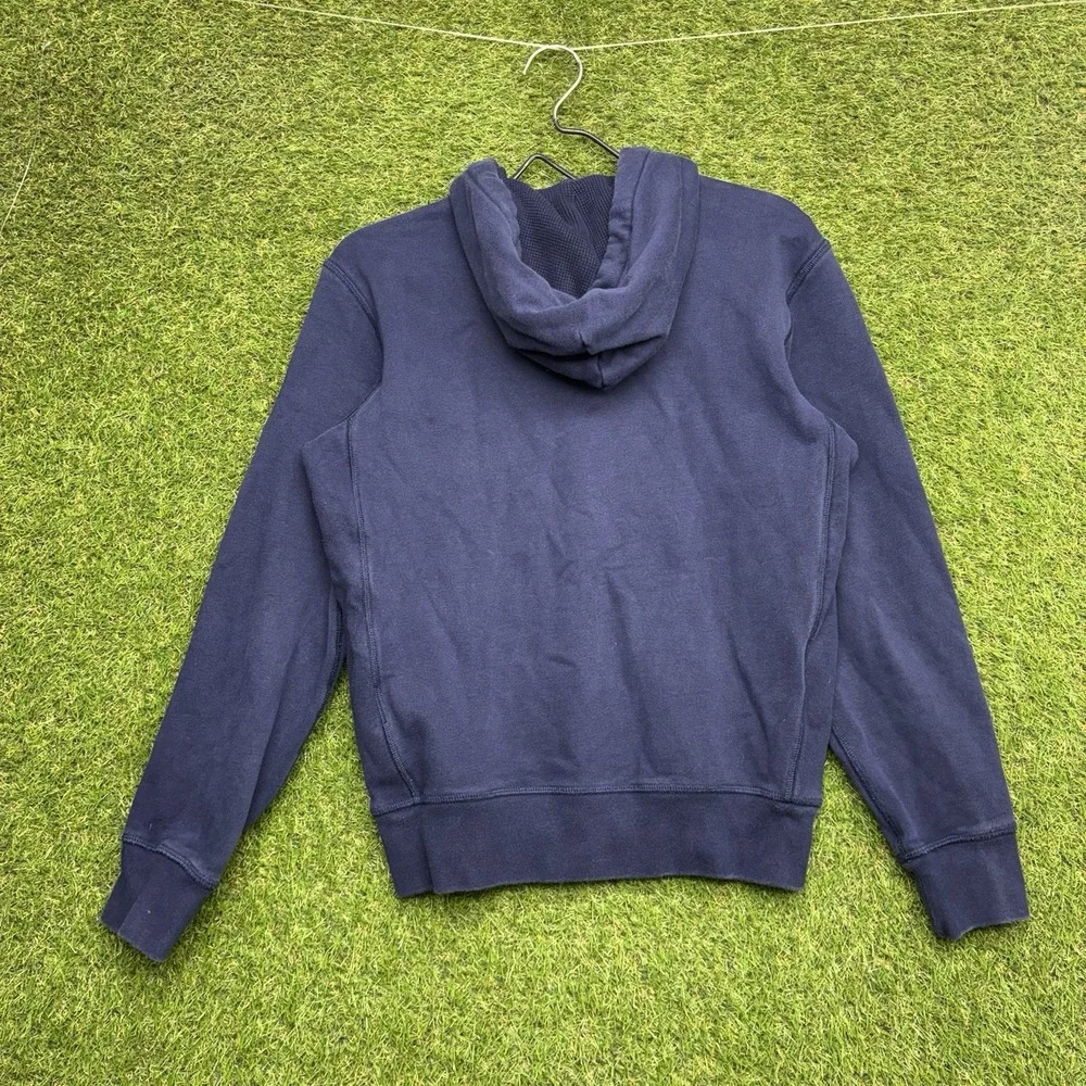 Vintage Polo Ralph Lauren Hoodie Mens Small Blue Y2K Thermal Lined Sweater