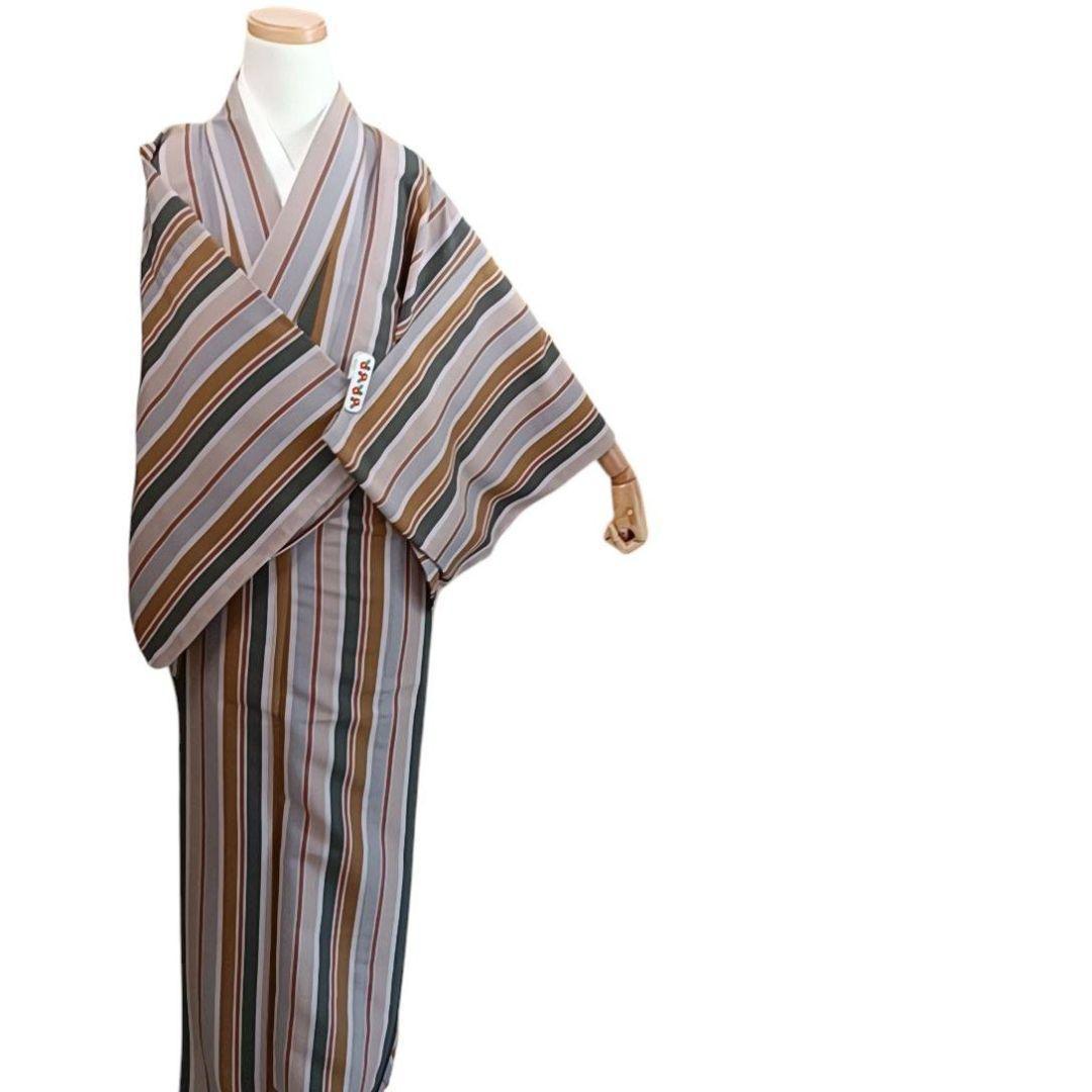 K11 Washable Kimono Komon Stripes Purple Gray Kimono